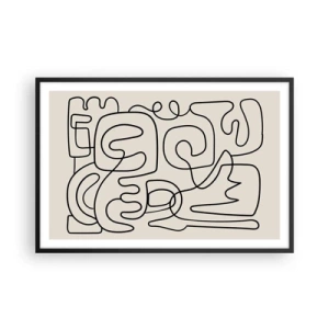 Affisch i svart ram - Följ spåret - 91x61 cm