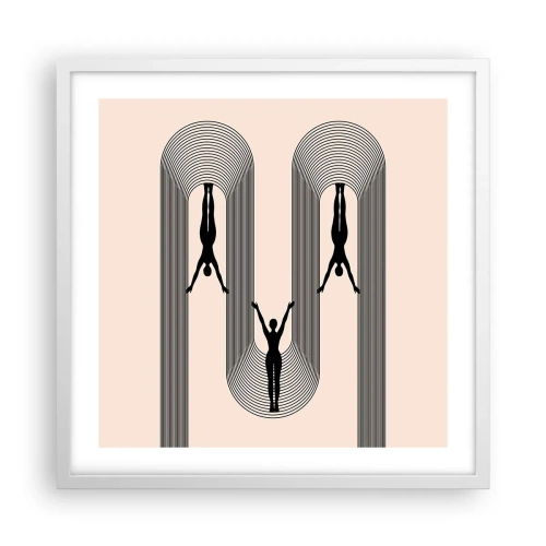 Affisch i vit ram - Upp och ner - 50x50 cm