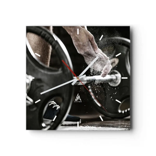 Väggklocka - Klocka på glas - Utmaningen accepterad! - 40x40 cm