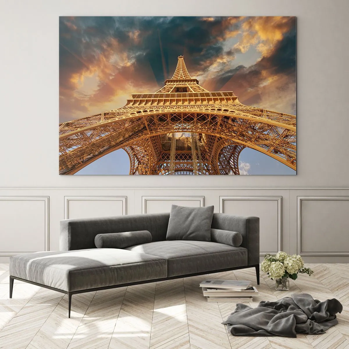 Glastavla - Bild på glas - Hur mänskligheten nådde himlen - 100x70 cm