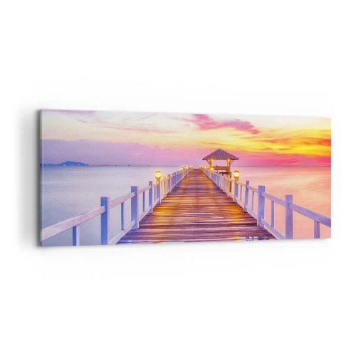 Canvastavla - Bild på duk - Kvällens lila-guld tystnad - 100x40 cm