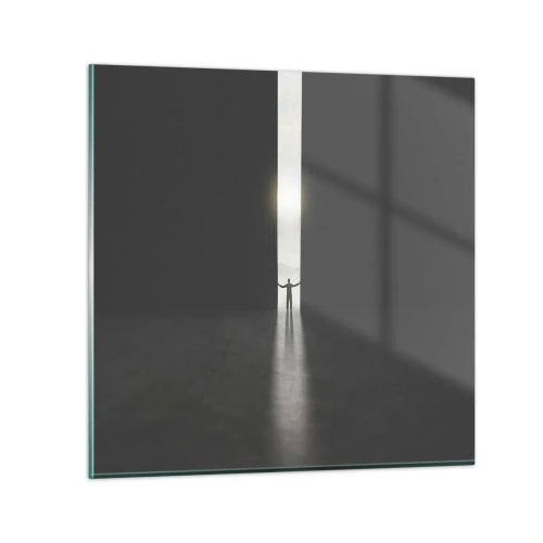 Glastavla - Bild på glas - Ett steg mot den ljusa framtiden - 70x70 cm