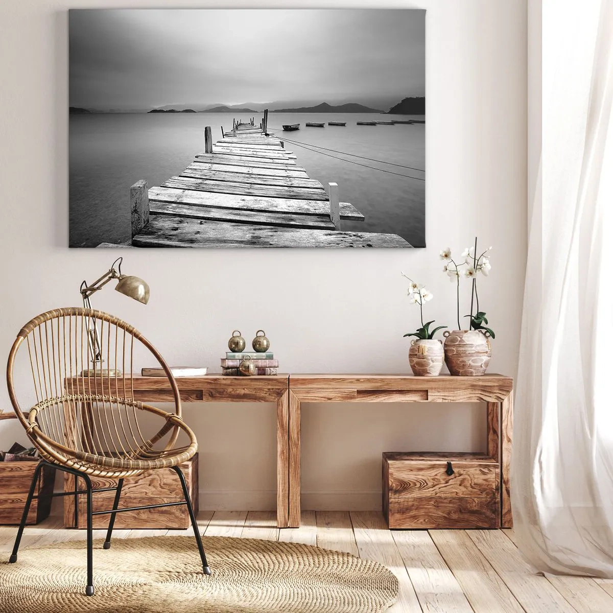 Canvastavla - Bild på duk - Bortom bergen och hav - 120x80 cm