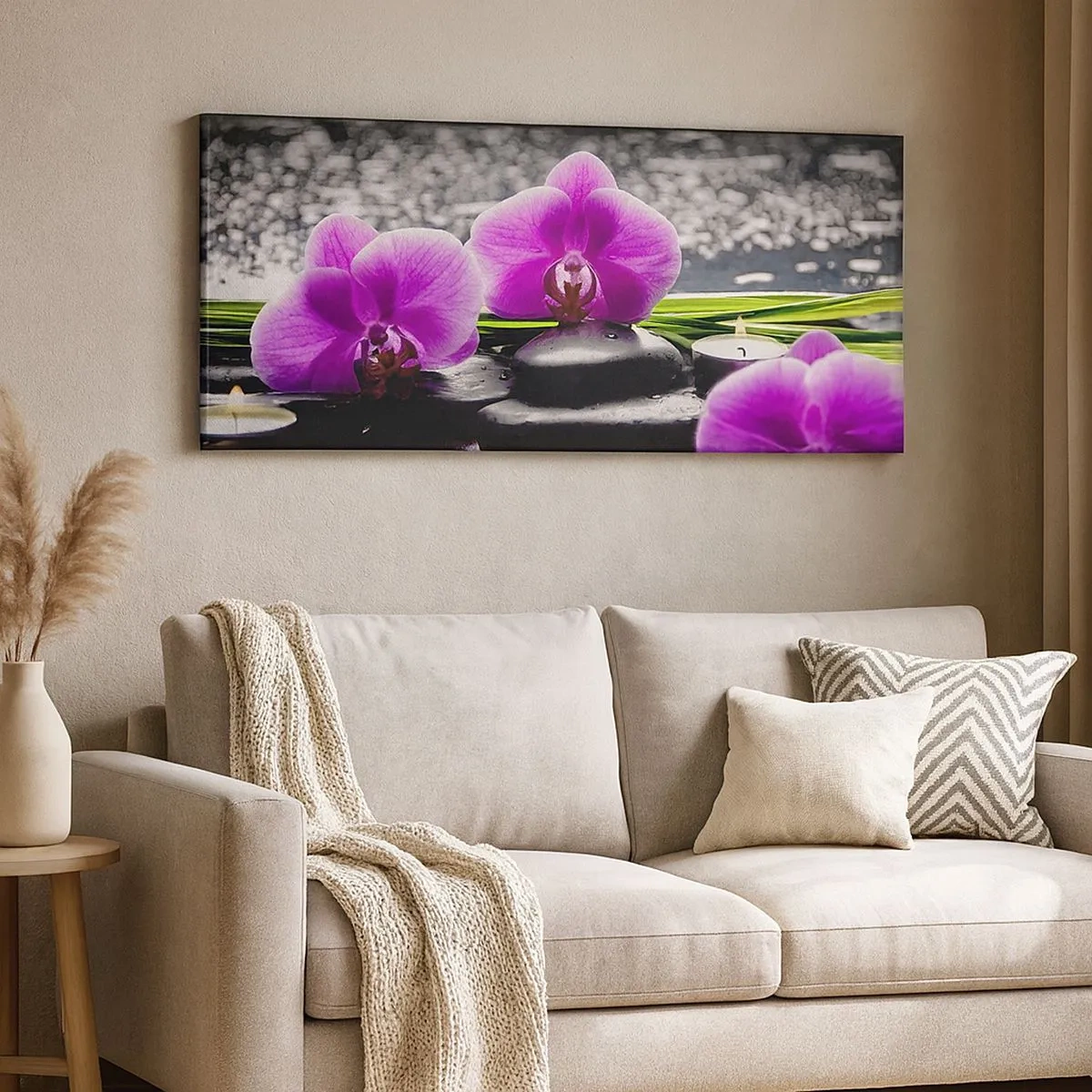 Canvastavla - Bild på duk - Drunkna i tystnad och lugn - 100x40 cm