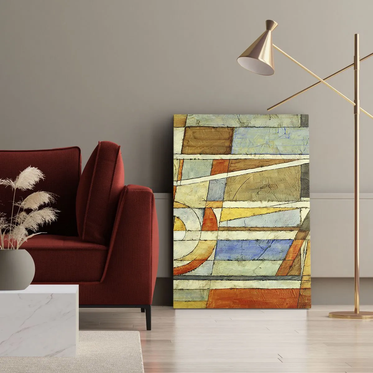 Canvastavla - Bild på duk - Kubismen på bygget - 50x70 cm