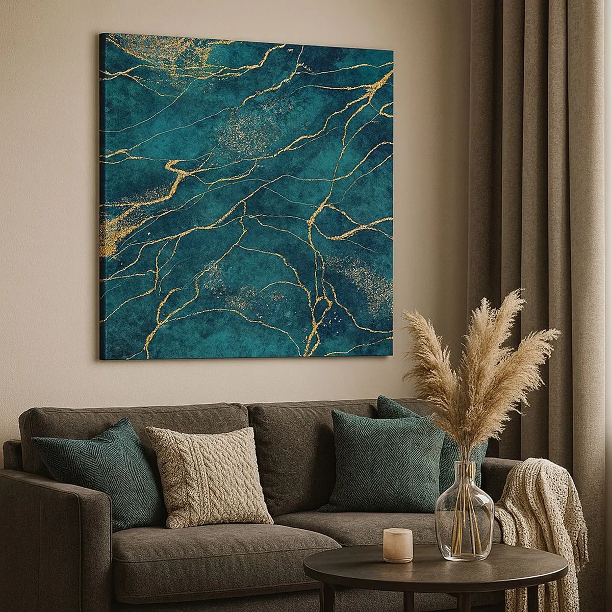 Canvastavla - Bild på duk - Guldåder - 30x30 cm