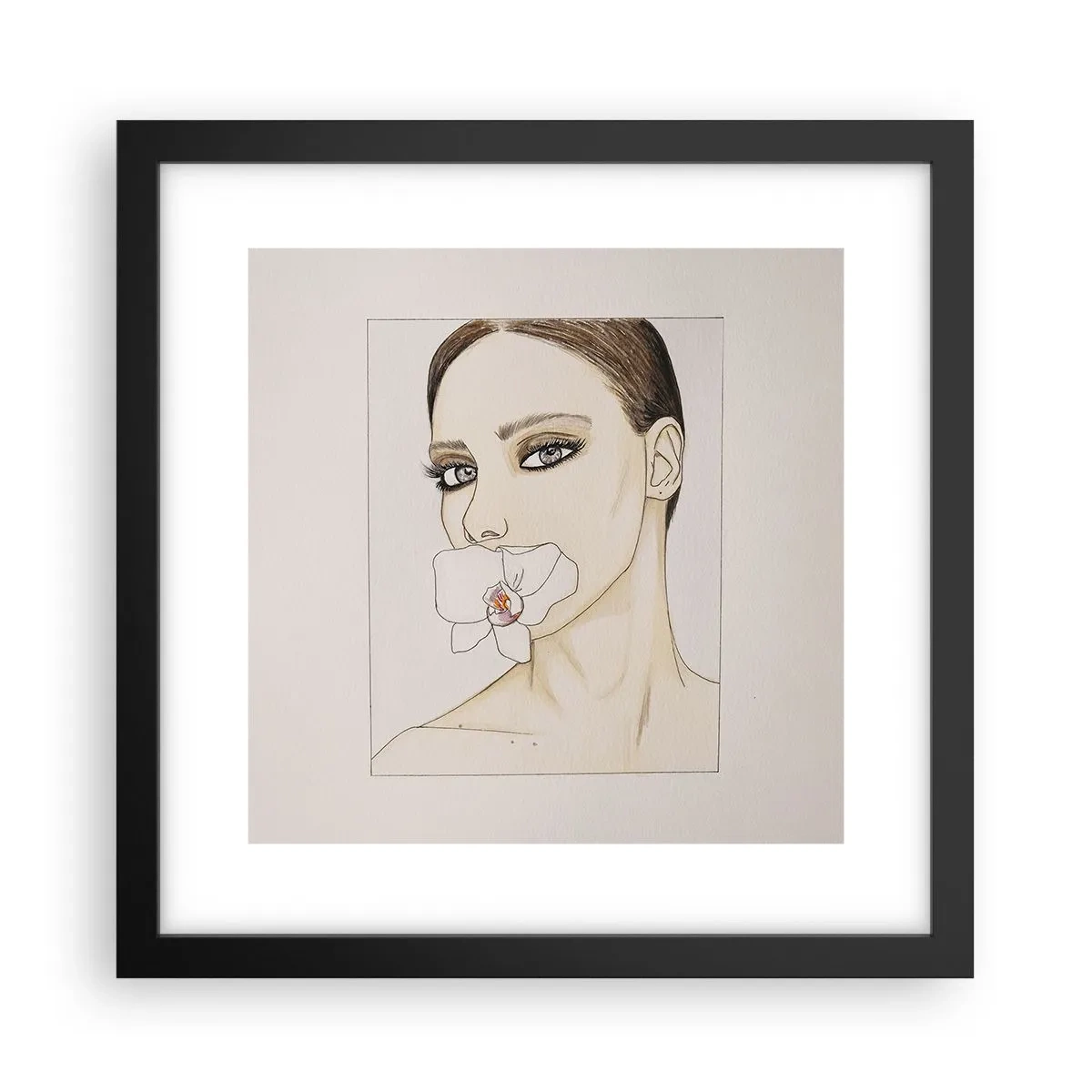 Affisch i svart ram - Elegansens och skönhetens symbol - 30x30 cm