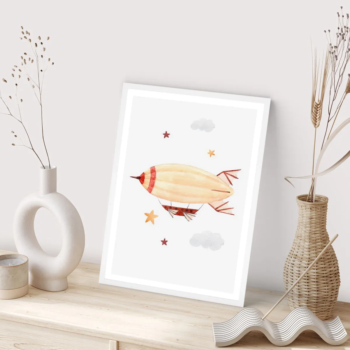 Affisch i vit ram - Luftskepp - 30x40 cm
