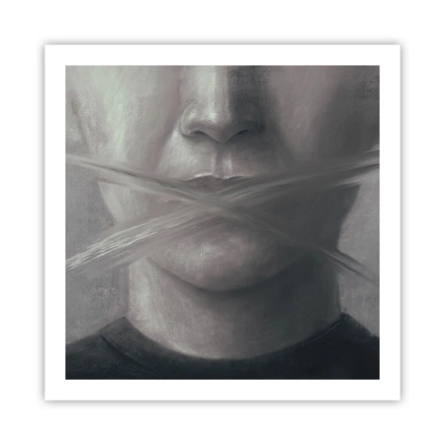 Affisch - Inte ett ord - 60x60 cm