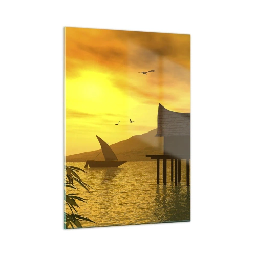 Glastavla - Bild på glas - Efterlängtad ro - 50x70 cm