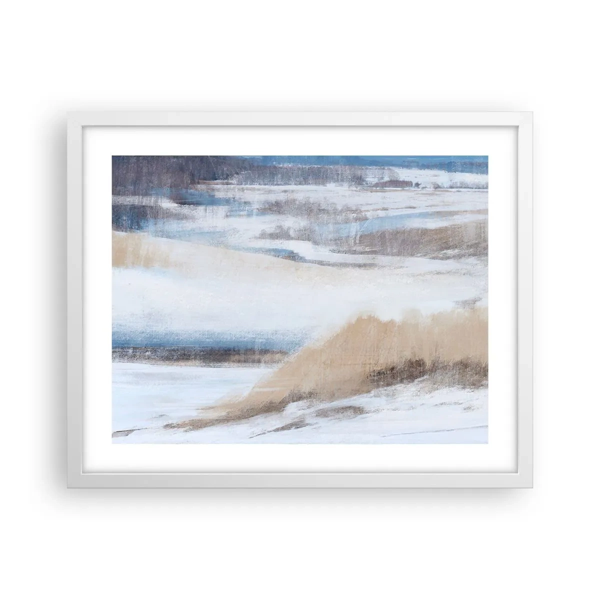 Affisch i vit ram - Vinterkomposition - 50x40 cm