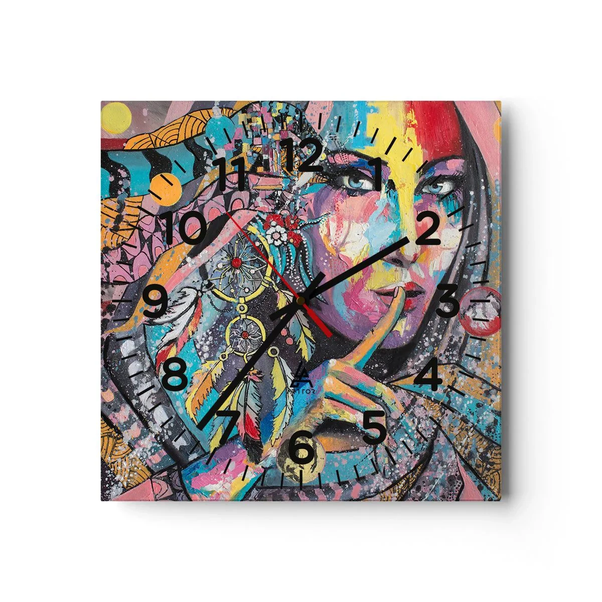 Väggklocka - Klocka på glas - Var tyst tills du förstår - 40x40 cm