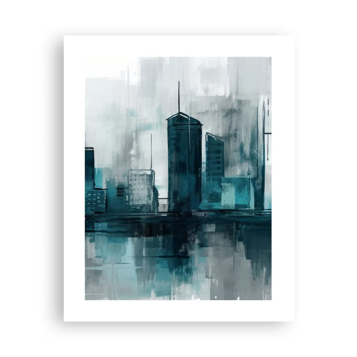 Affisch - Regnfärgad stad - 40x50 cm