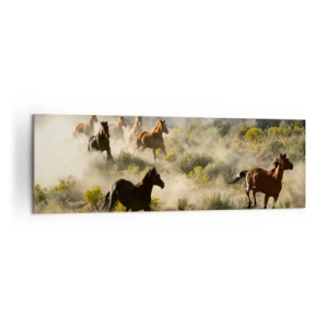 Canvastavla - Bild på duk - Tävlande - frihet eller manlig styrka? - 160x50 cm