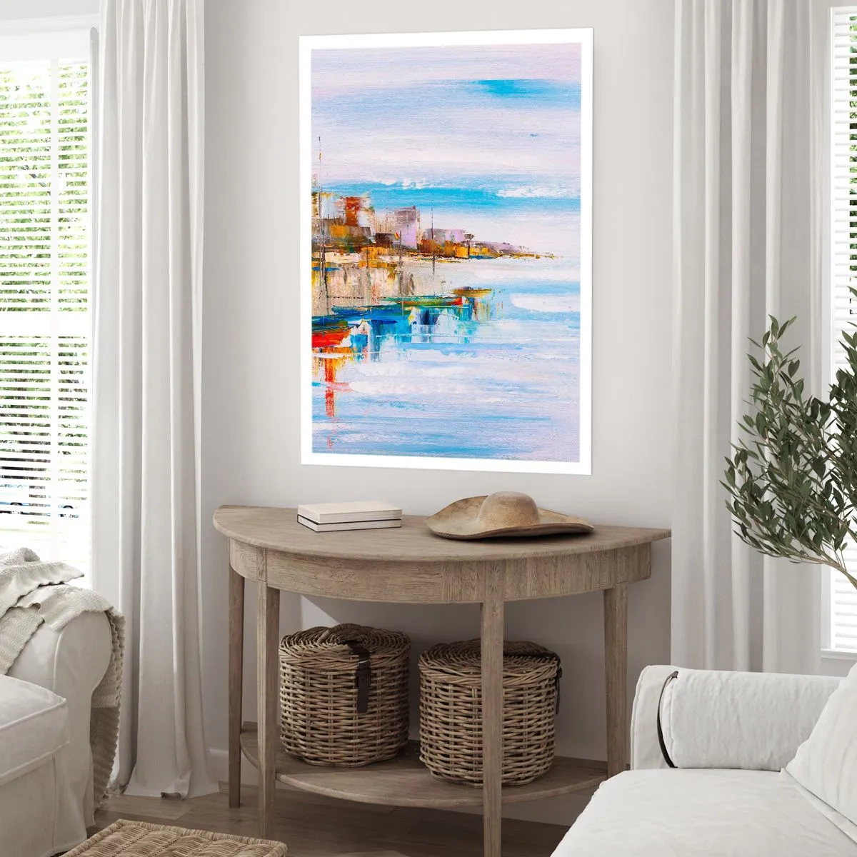 Affisch - Flerfärgad urban hamn - 70x100 cm