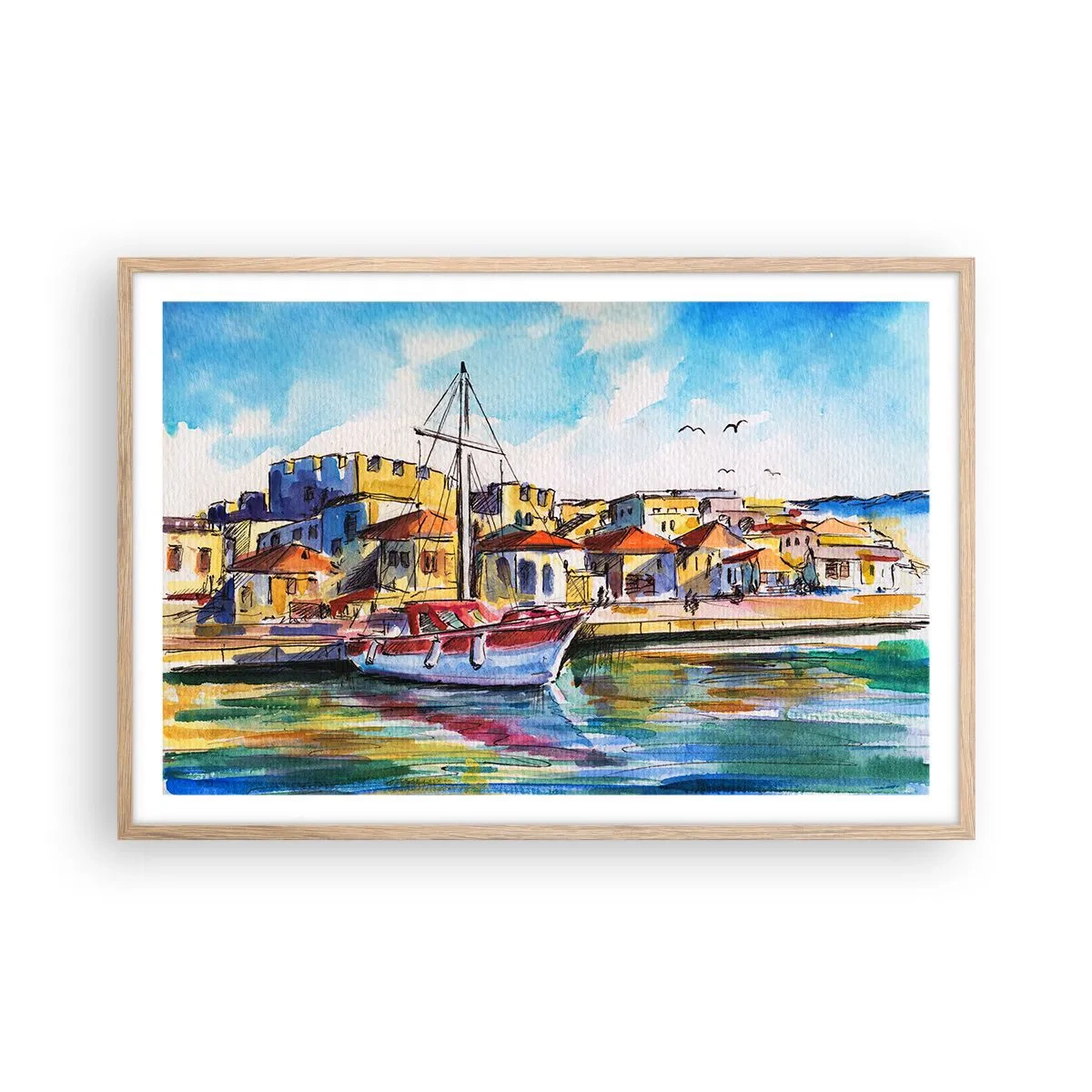 Affisch i ram av ljusek - Regnbågseftermiddag - 91x61 cm