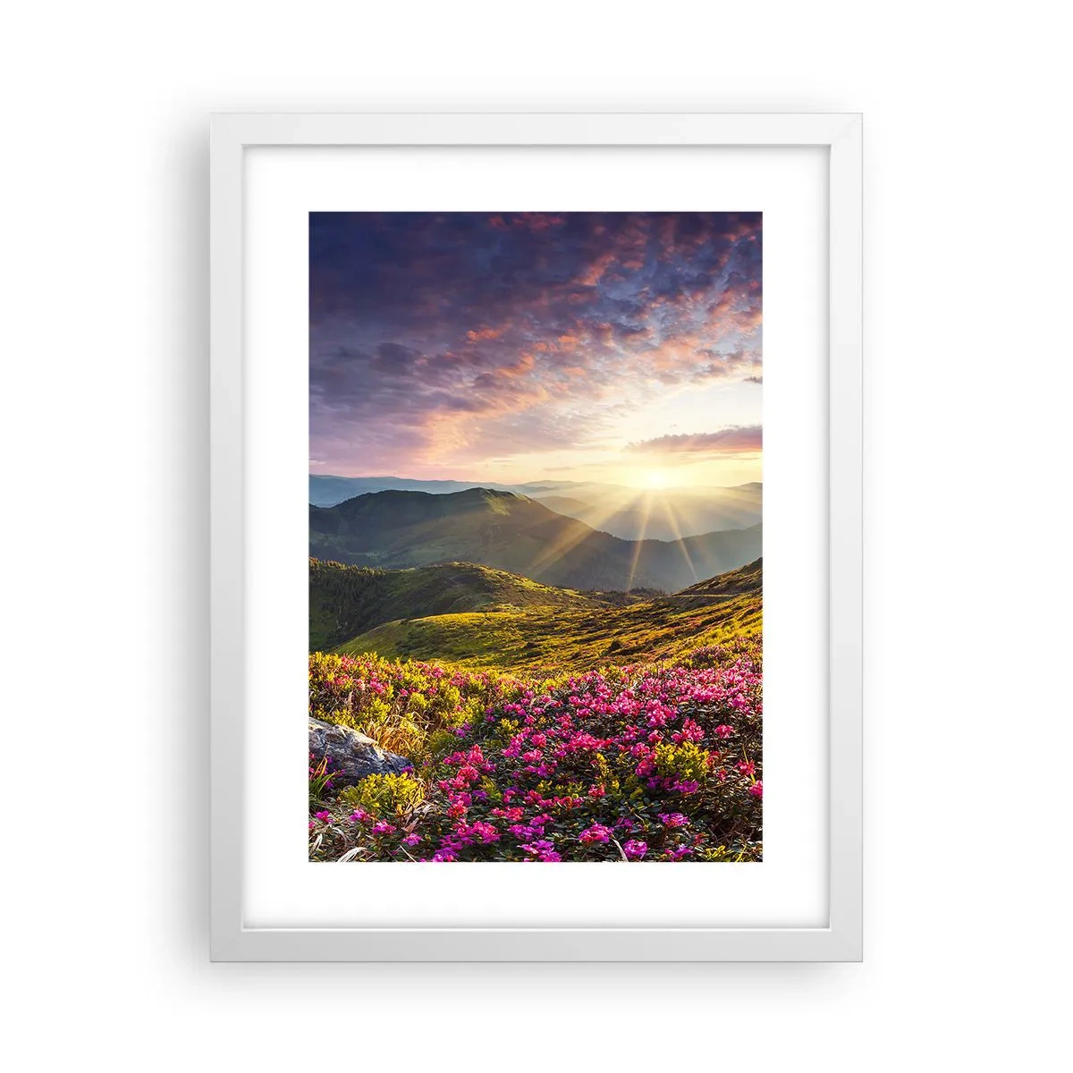 Affisch i vit ram - Fjällmorgonens fräschhet - 30x40 cm