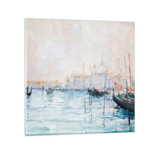 Glastavla - Bild på glas - Bortom vatten, bortom dimma - 30x30 cm
