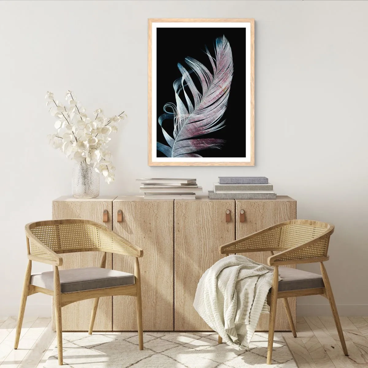 Affisch i ram av ljusek - Tänk på smekning - 50x70 cm