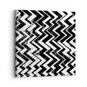 Canvastavla - Bild på duk - Zick-vitt, zack-svart - 40x40 cm