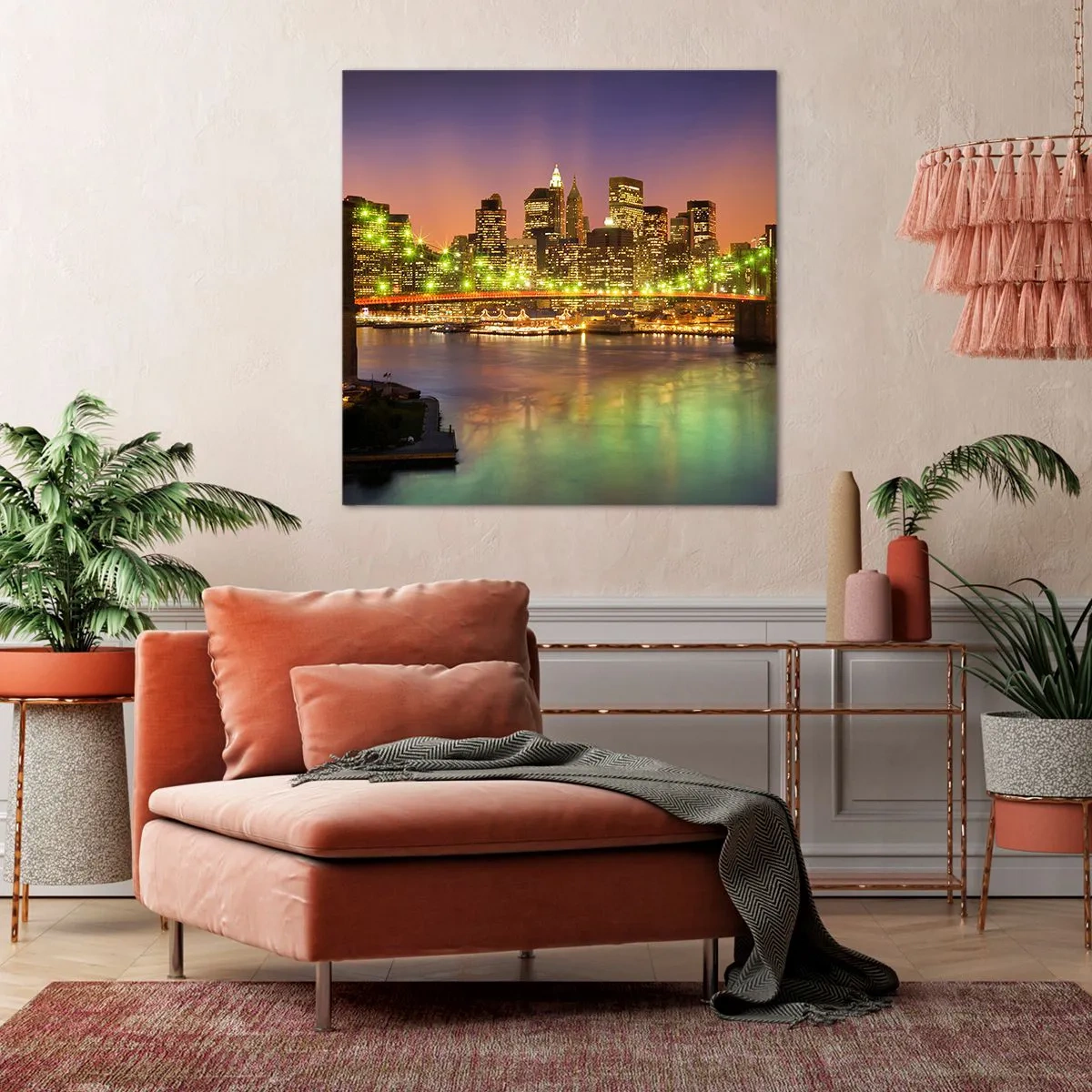 Canvastavla - Bild på duk - Ljuset slocknar aldrig här - 70x70 cm