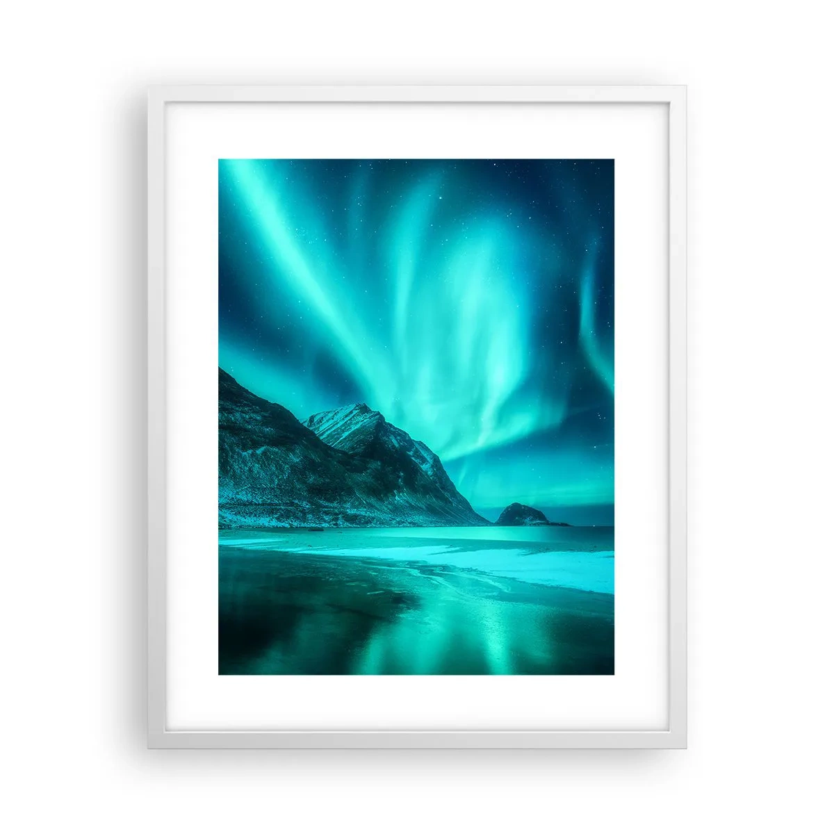 Affisch i vit ram - Nordens underverk - 40x50 cm