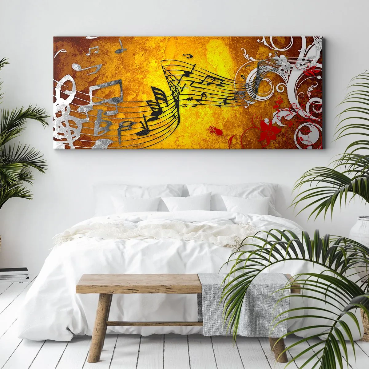 Canvastavla - Bild på duk - Låt musiken flyta - 100x40 cm
