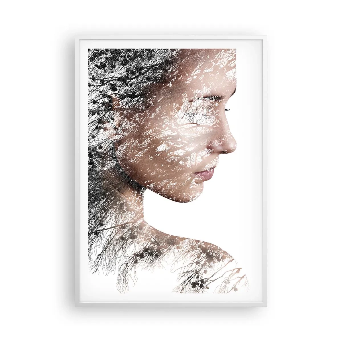 Affisch i vit ram - Skogens ande - 70x100 cm