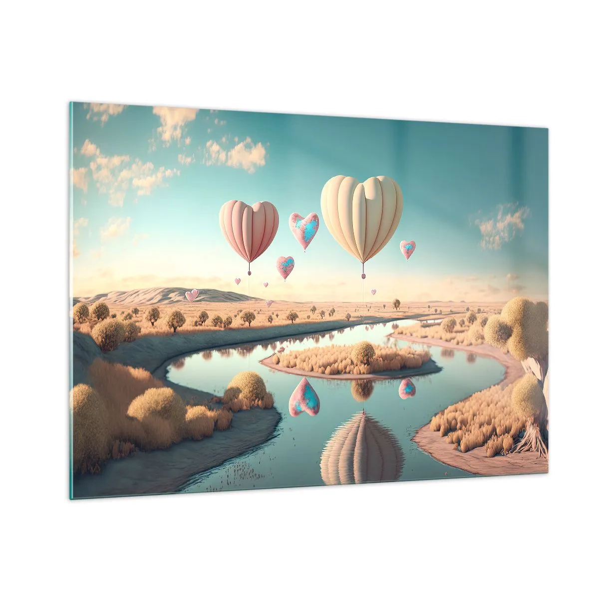 Glastavla - Bild på glas - Kärleken låter dig sväva - 100x70 cm
