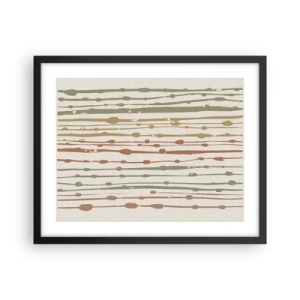 Affisch i svart ram - Musikalisk färgnotation - 50x40 cm