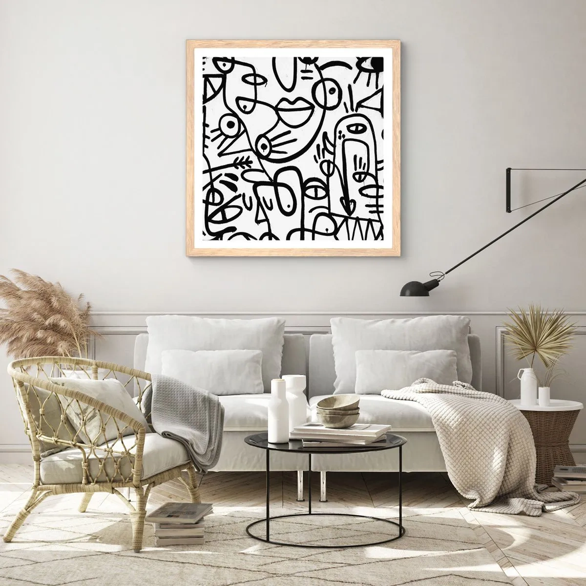 Affisch i ram av ljusek - Ansikten och hägringar - 50x50 cm