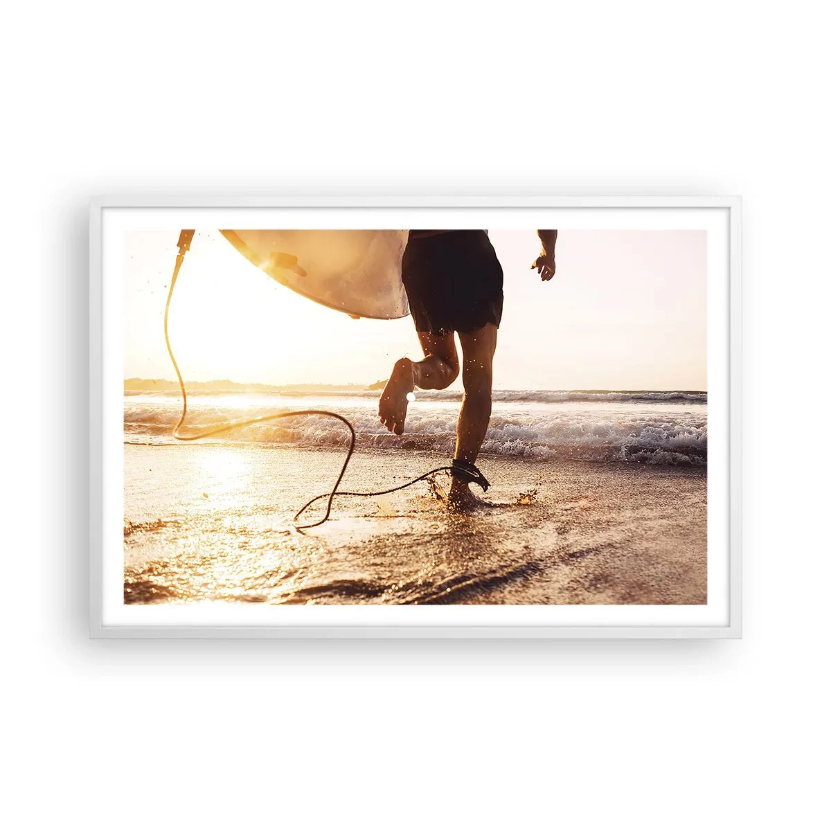 Affisch i vit ram - Möta vågorna - 91x61 cm