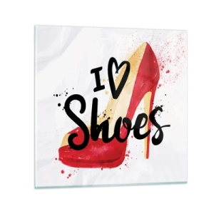 Glastavla - Bild på glas - Kärlek har flera namn - 30x30 cm