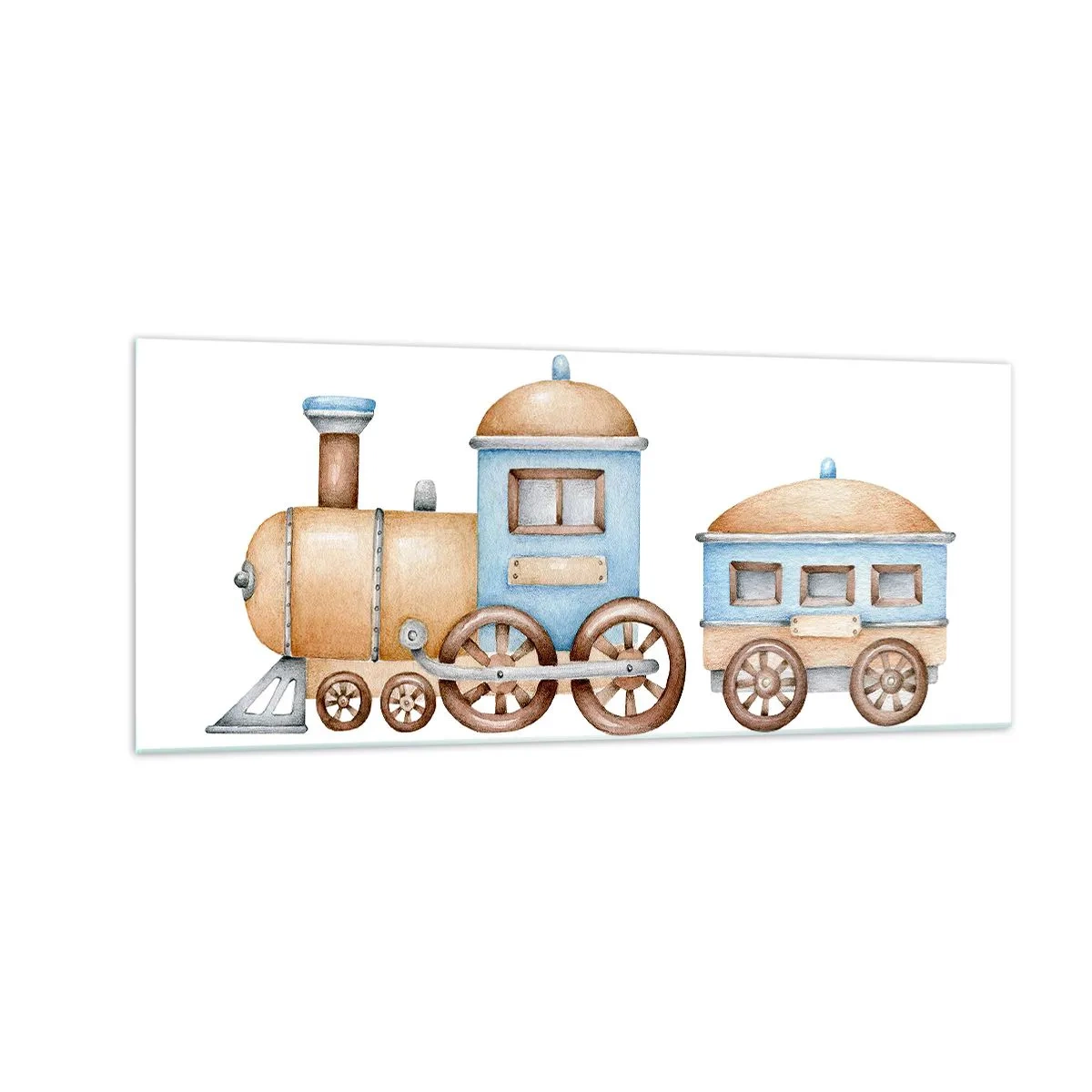 Glastavla - Bild på glas - Stående vid stationen... - 100x40 cm