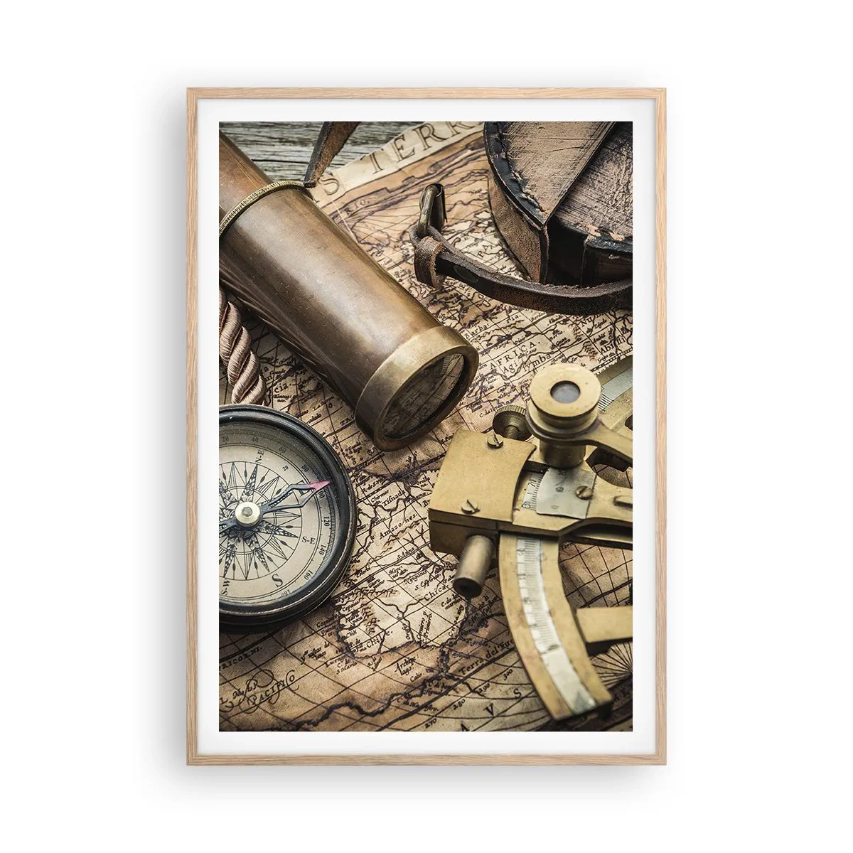 Affisch i ram av ljusek - Sätt ut kursen - 70x100 cm