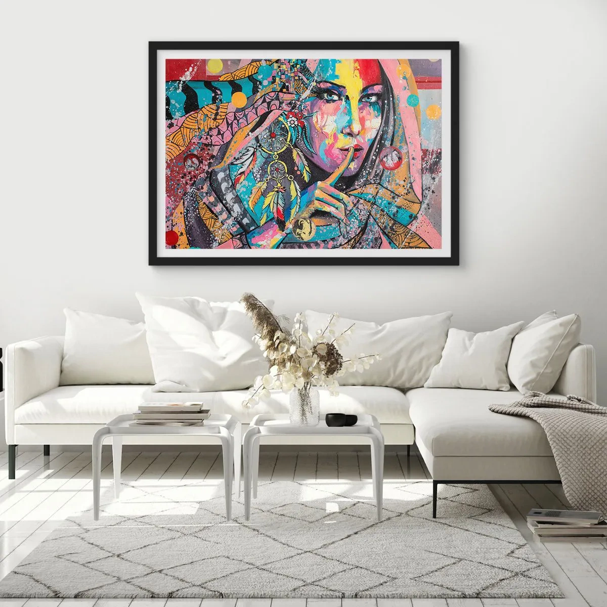 Affisch i svart ram - Var tyst tills du förstår - 100x70 cm