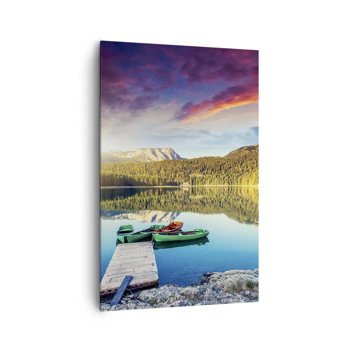 Canvastavla - Bild på duk - Vid spegelklart vatten - 80x120 cm