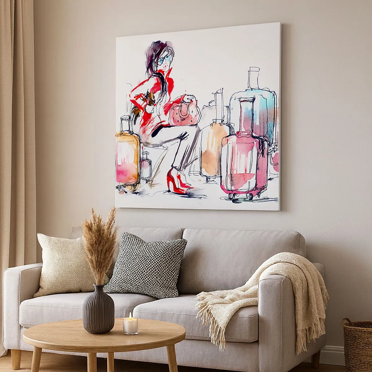 Canvastavla - Bild på duk - Låt oss sätta oss inför resan - 30x30 cm