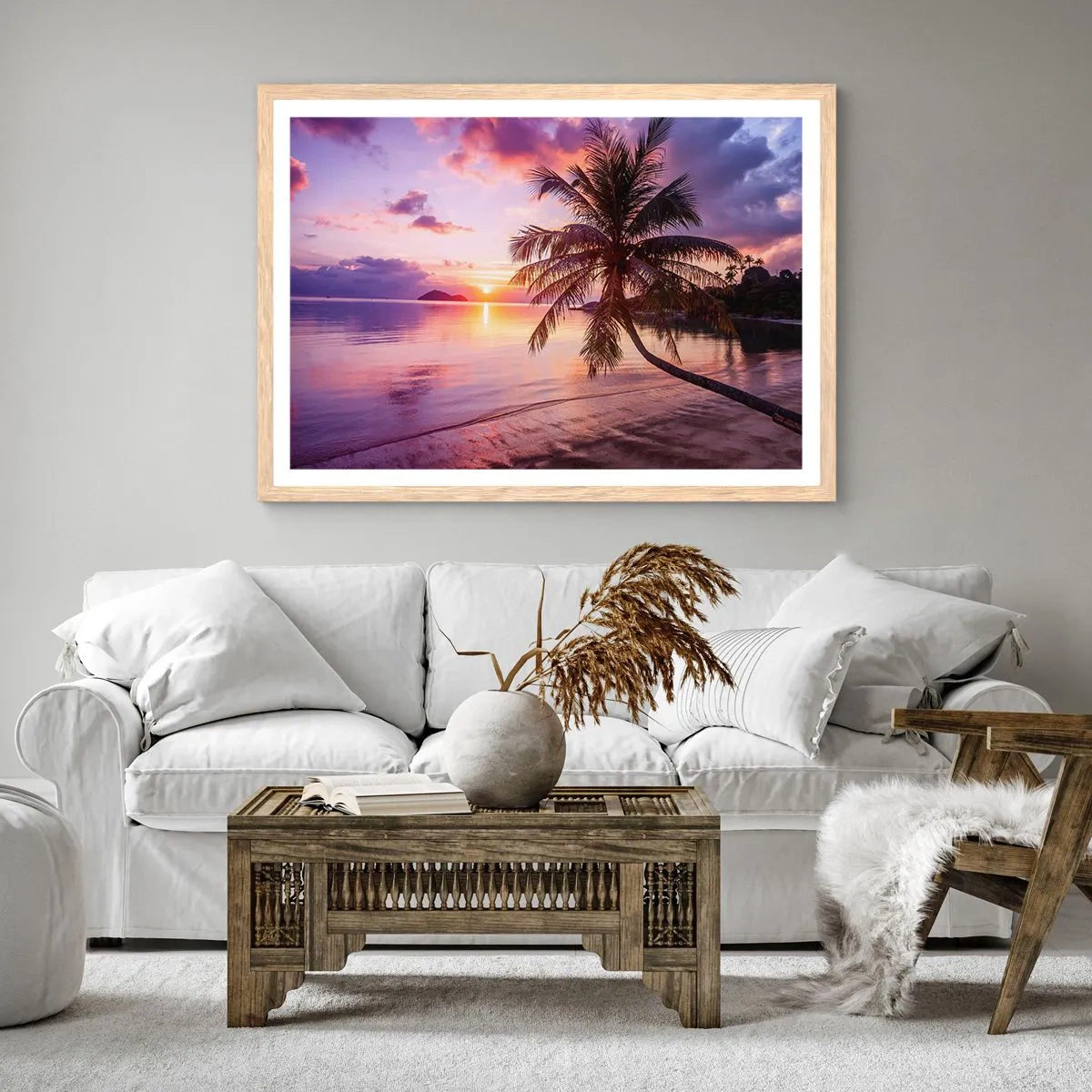 Affisch i ram av ljusek - Lugnt enda fram till horisonten - 100x70 cm