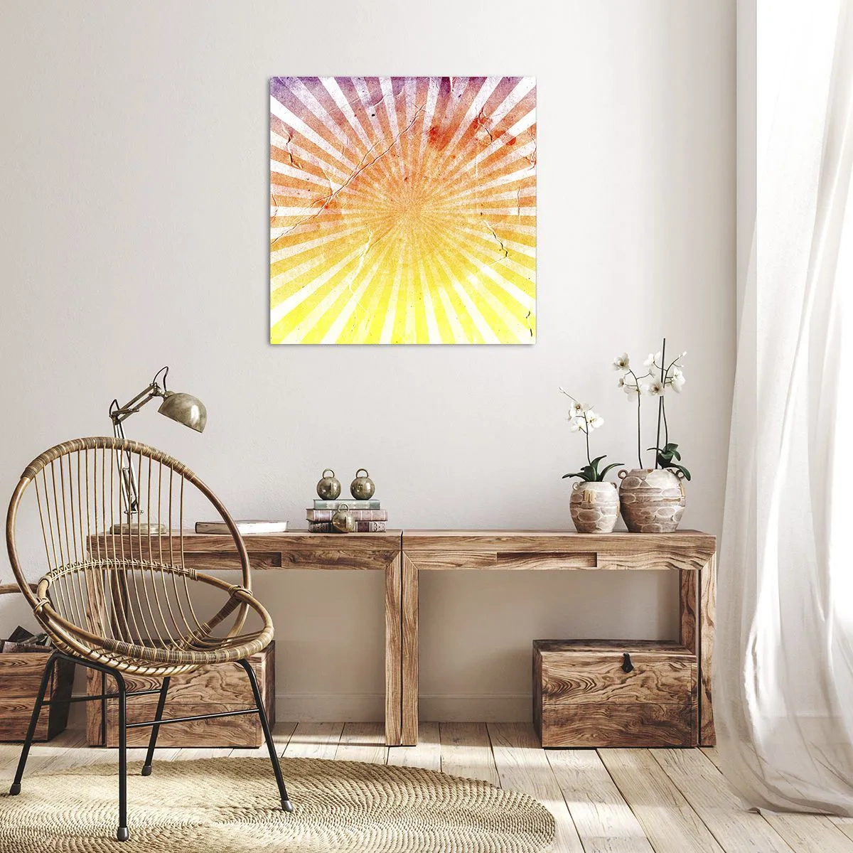 Canvastavla - Bild på duk - Solupp- och nedgångar - 30x30 cm