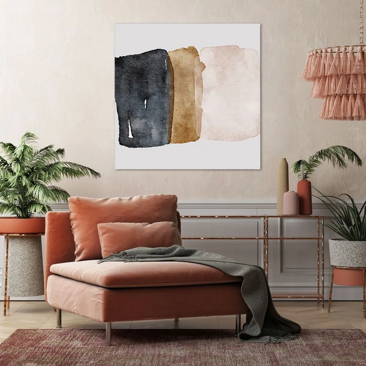 Canvastavla - Bild på duk - Komposition av jordens färger - 50x50 cm