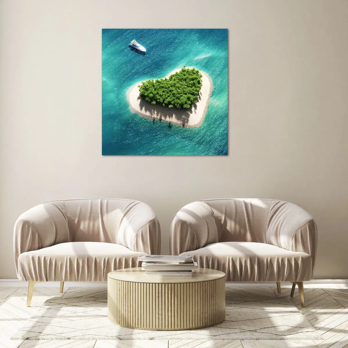 Glastavla - Bild på glas - Jag älskar sommar - 70x70 cm