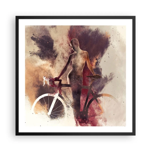 Affisch i svart ram - Cyklelsjäl i marmorform - 60x60 cm