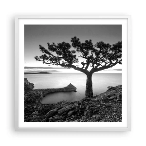 Affisch i vit ram - Ro enda fram till horisonten - 60x60 cm