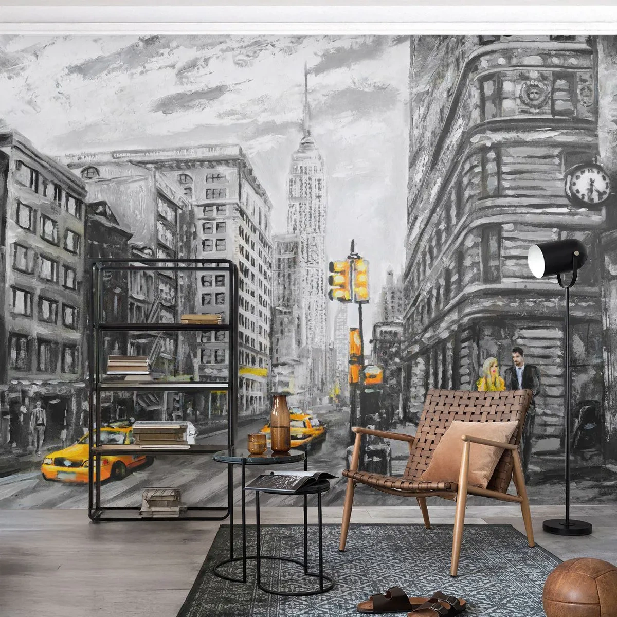 Självhäftande Fototapet Deluxe Sticker - New York berättelse - Stad, New York, Arkitektur - 250x175 cm
