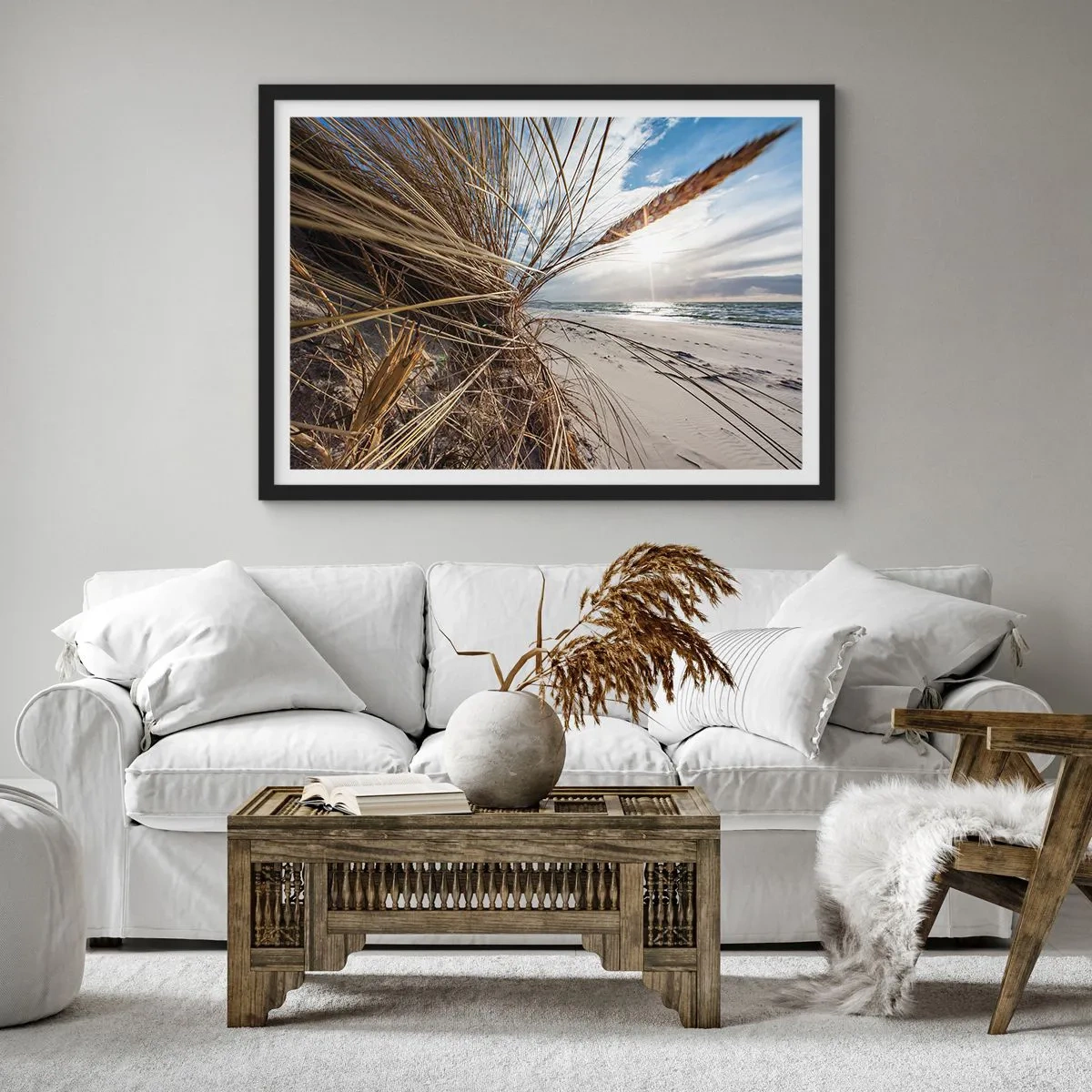 Affisch i svart ram - Elementens möte - 70x50 cm