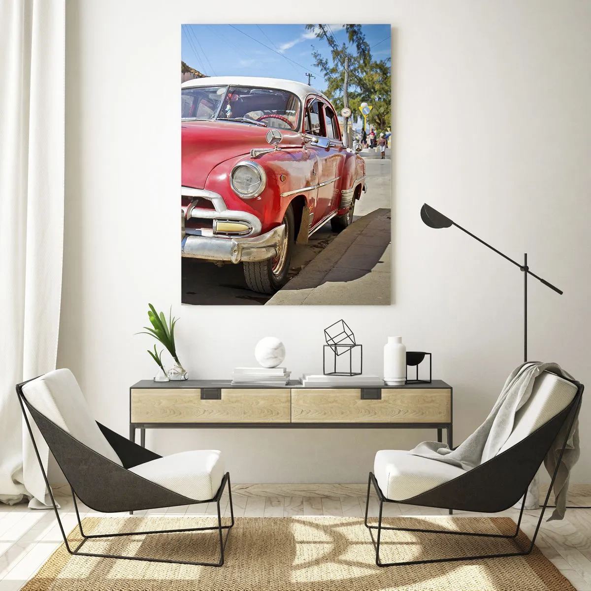 Glastavla - Bild på glas - Endast kvar i Kuba - 50x70 cm