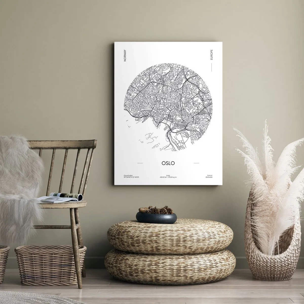 Canvastavla - Bild på duk - Oslos anatomi - 70x100 cm