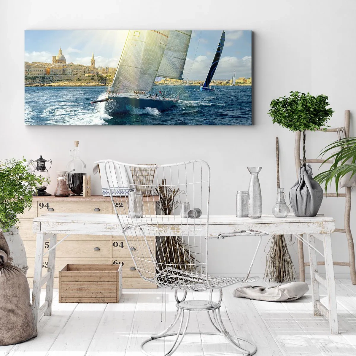 Canvastavla - Bild på duk - Dags att lämna staden - 90x30 cm