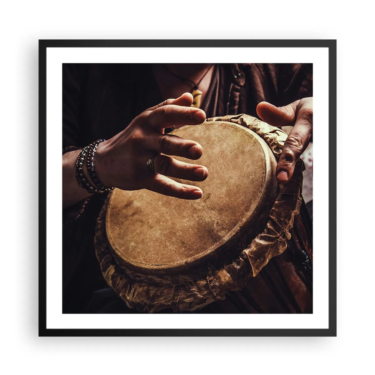 Affisch i svart ram - I hjärtats takt - 60x60 cm